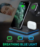 [SMART] Compatible Mobile Phone Watch Earphone Wireless Charger 3 In 1 Wireless Charger Stand